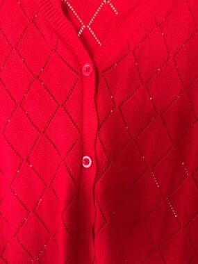 Rapbin, red cardigan, size XL